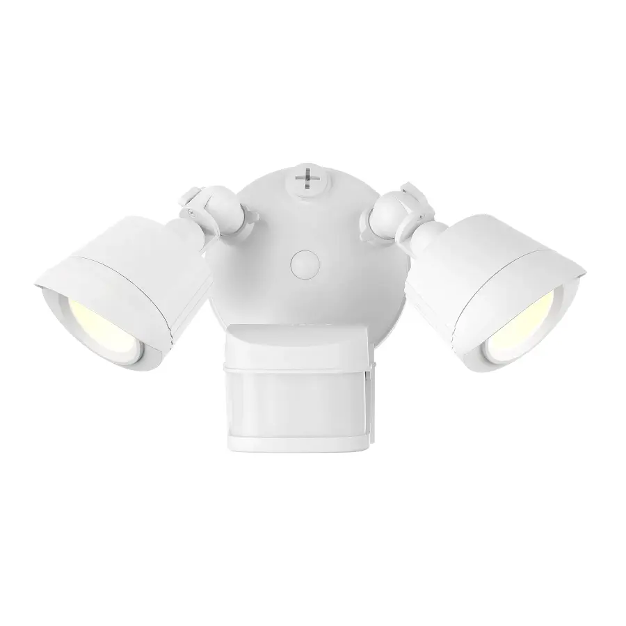 LED Motion Sensored Double Flood Light in White - Image 1