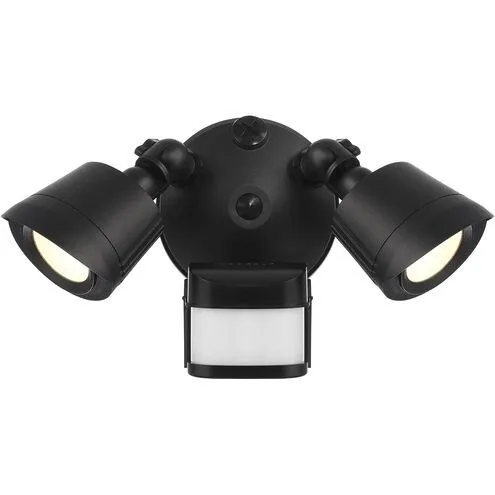 LED Motion Sensor Double Flood Light in Matte Black