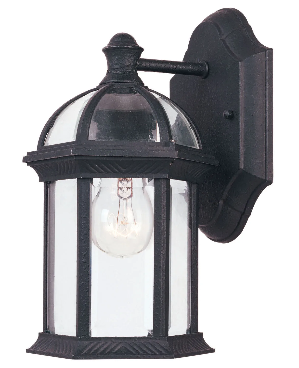 Kensington One Light Outdoor Wall Lantern in Textured Black