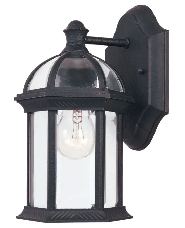 Kensington One Light Outdoor Wall Lantern in Textured Black - Image 1