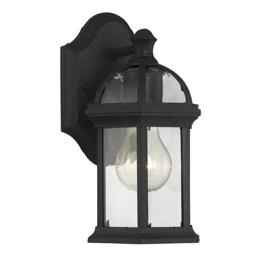 Kensington 1-Light Outdoor Wall Lantern in Textured Black - Image 3