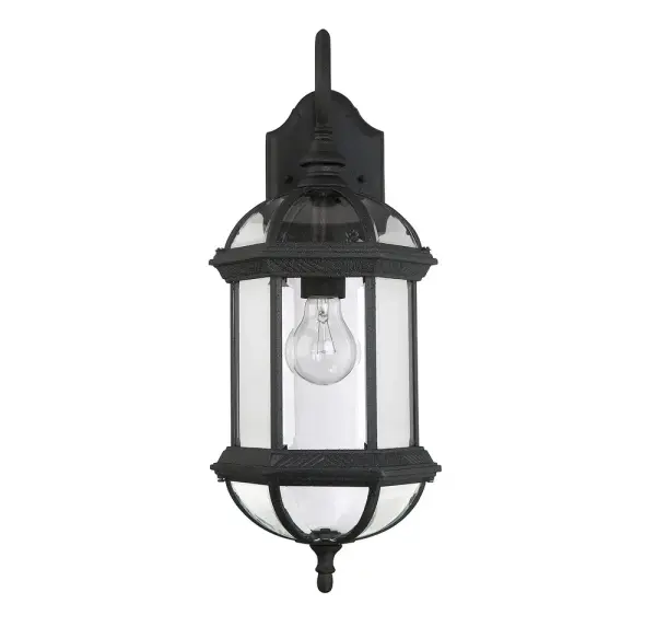 Kensington 1-Light Outdoor Wall Lantern in Textured Black - alternate view