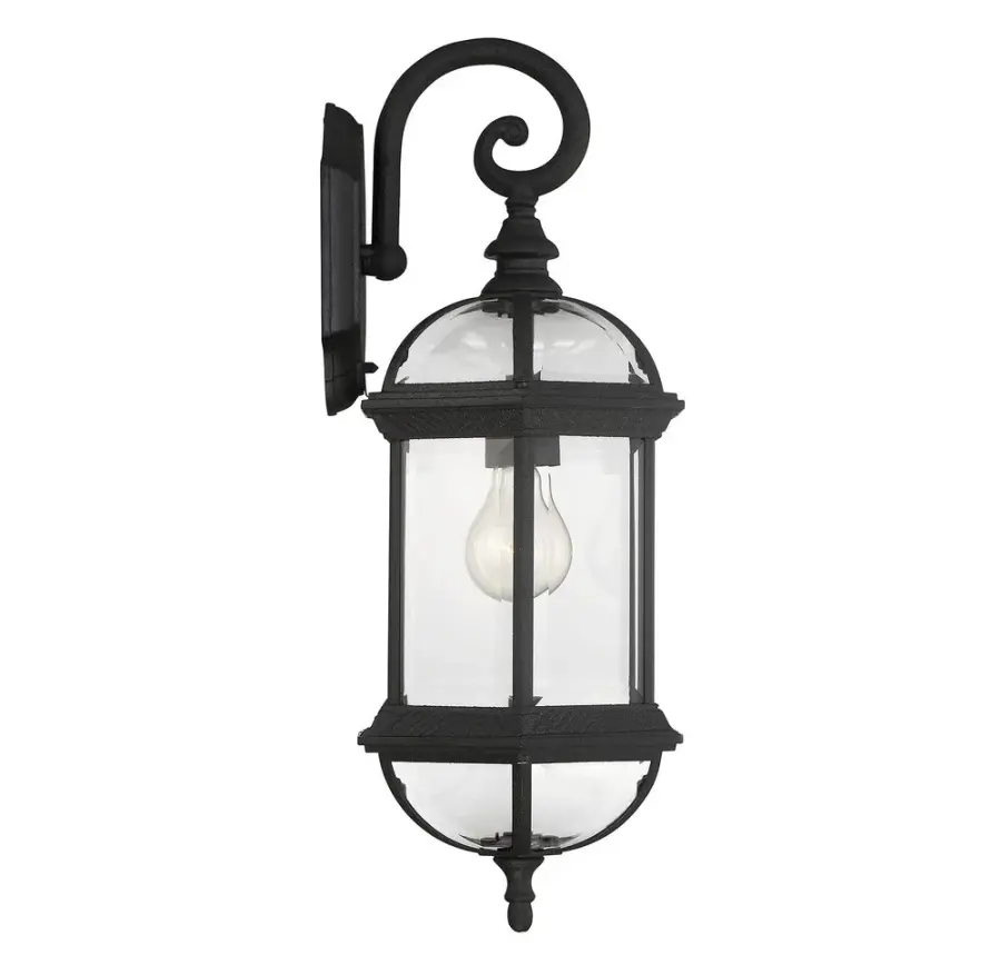 Kensington 1-Light Outdoor Wall Lantern in Textured Black - Image 5