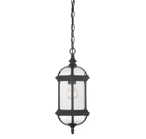 Kensington 1-Light Outdoor Hanging Lantern in Textured Black - Image 5