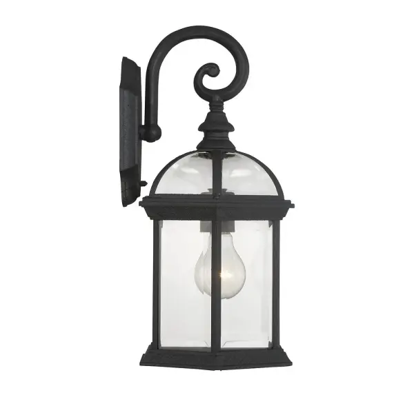 Kensington 1-Light Outdoor Wall Lantern in Textured Black - Image 5