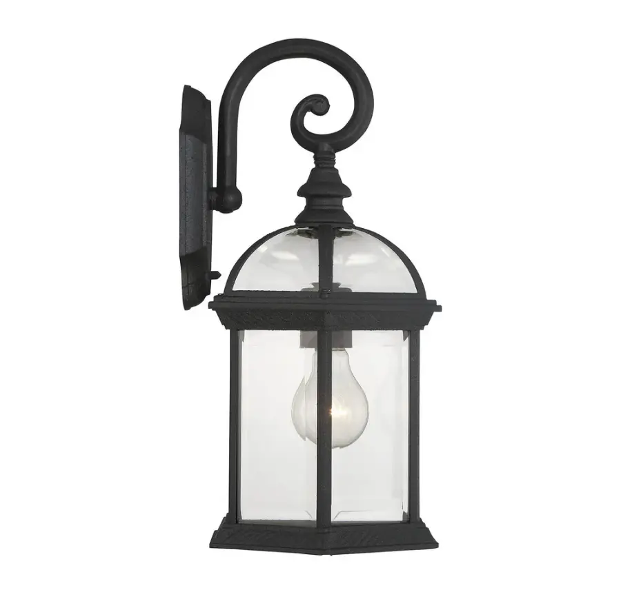 Kensington 1-Light Outdoor Wall Lantern in Textured Black - Image 5