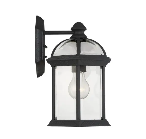 Kensington 1-Light Outdoor Wall Lantern in Textured Black - Image 5