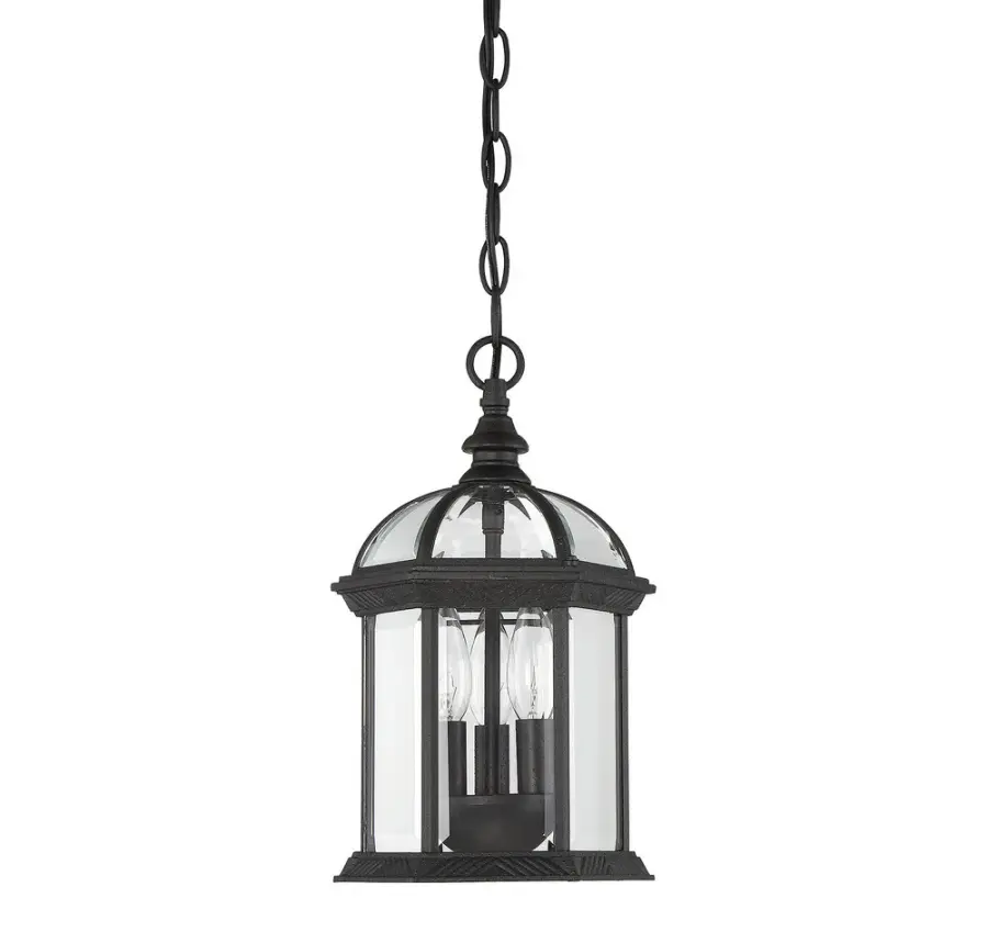 Kensington 3-Light Outdoor Hanging Lantern in Textured Black - Image 2