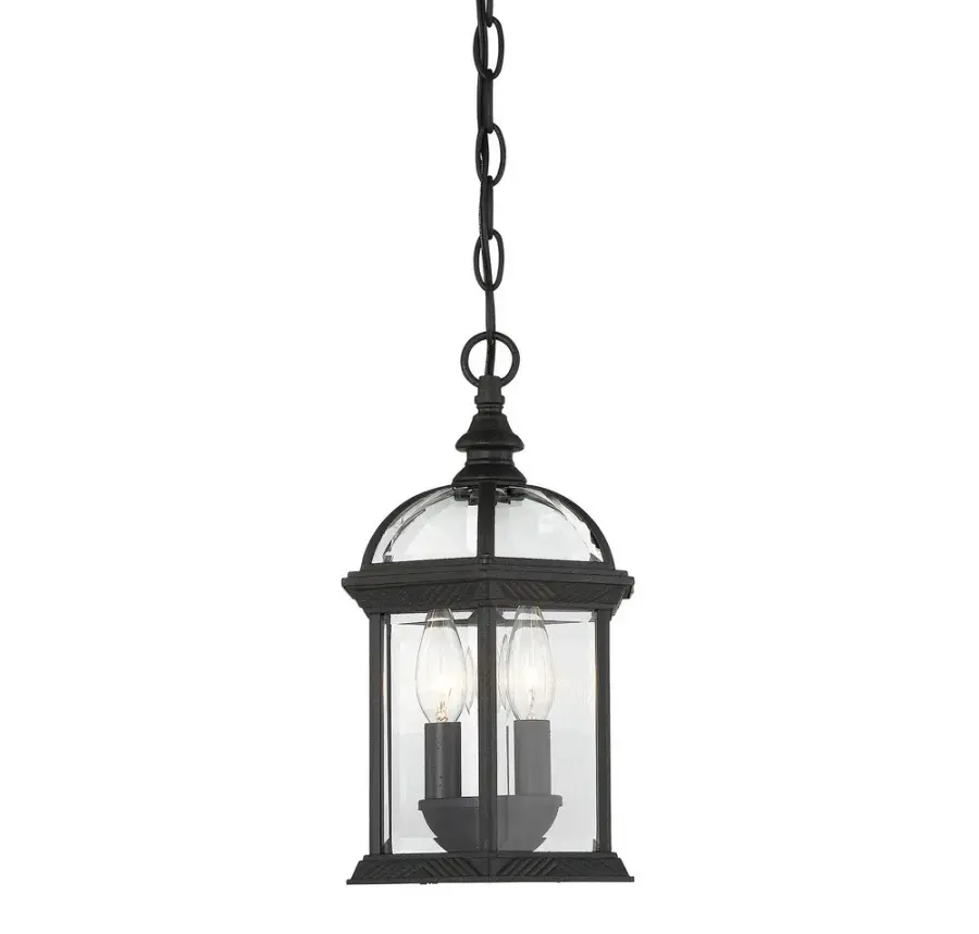 Kensington 3-Light Outdoor Hanging Lantern in Textured Black - Image 5