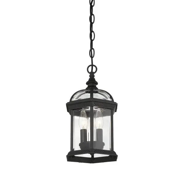 Kensington 3-Light Outdoor Hanging Lantern in Textured Black - Image 6