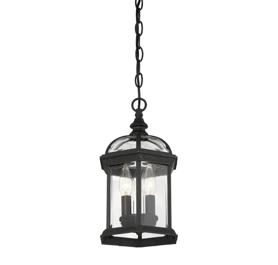 Kensington 3-Light Outdoor Hanging Lantern in Textured Black - Image 6