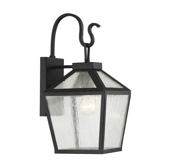 Woodstock 1-Light Outdoor Wall Lantern in Black - Image 1