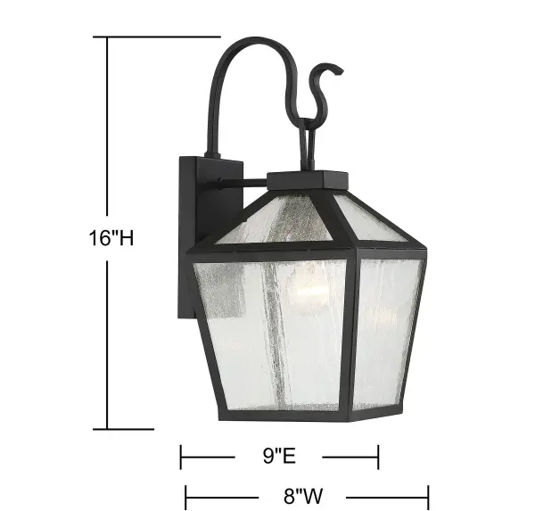Woodstock 1-Light Outdoor Wall Lantern in Black - Image 6