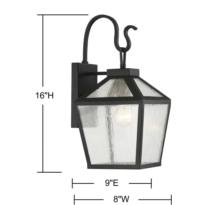 Woodstock 1-Light Outdoor Wall Lantern in Black - Image 6
