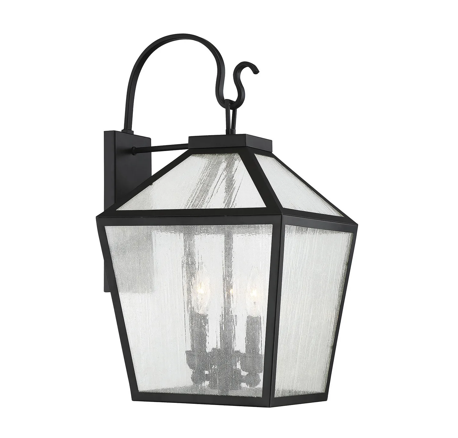 Woodstock Three Light Outdoor Wall Lantern in Black
