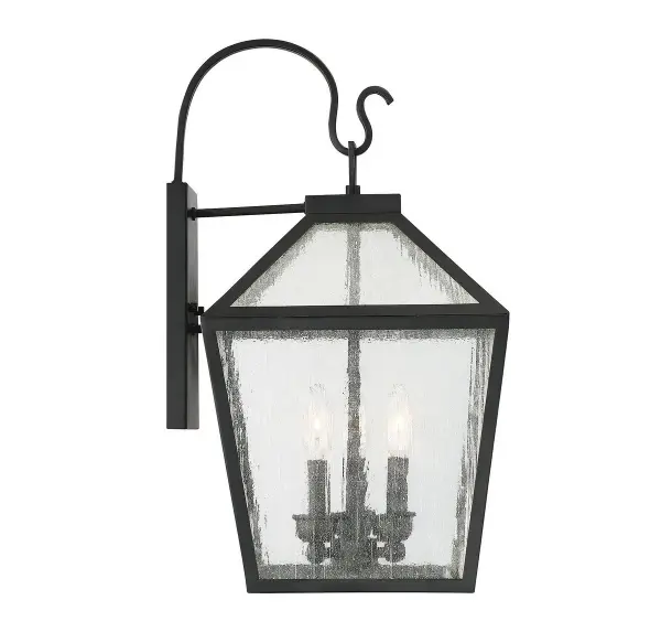Woodstock 3-Light Outdoor Wall Lantern in Black - Image 2