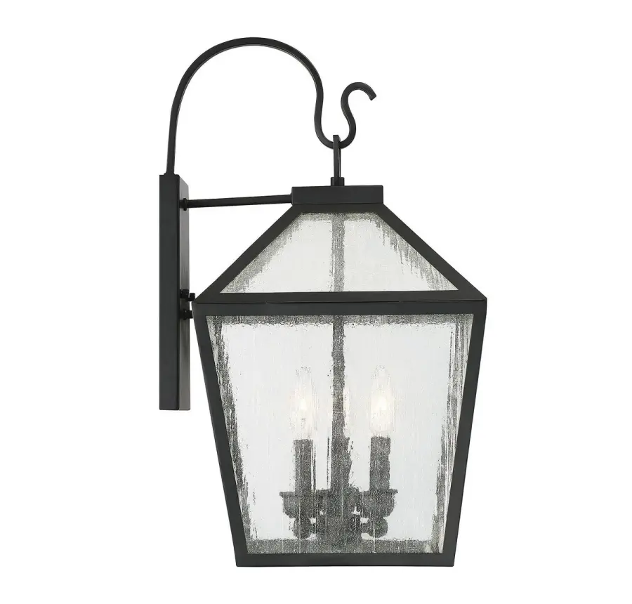 Woodstock 3-Light Outdoor Wall Lantern in Black - Image 2