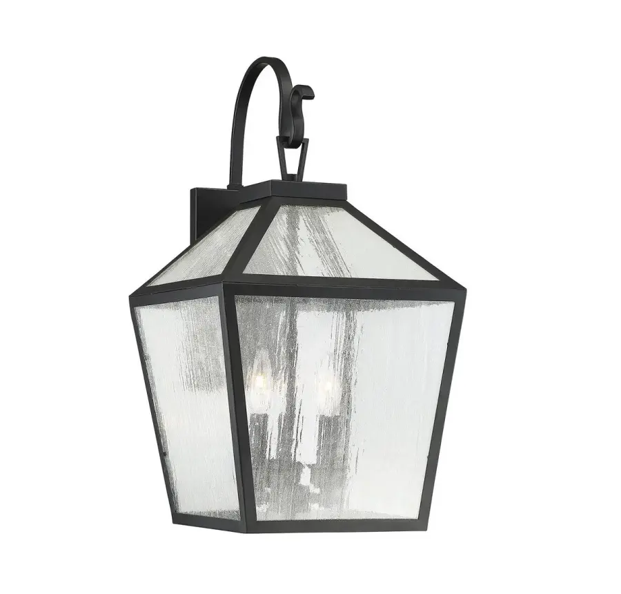 Woodstock 3-Light Outdoor Wall Lantern in Black - Image 3