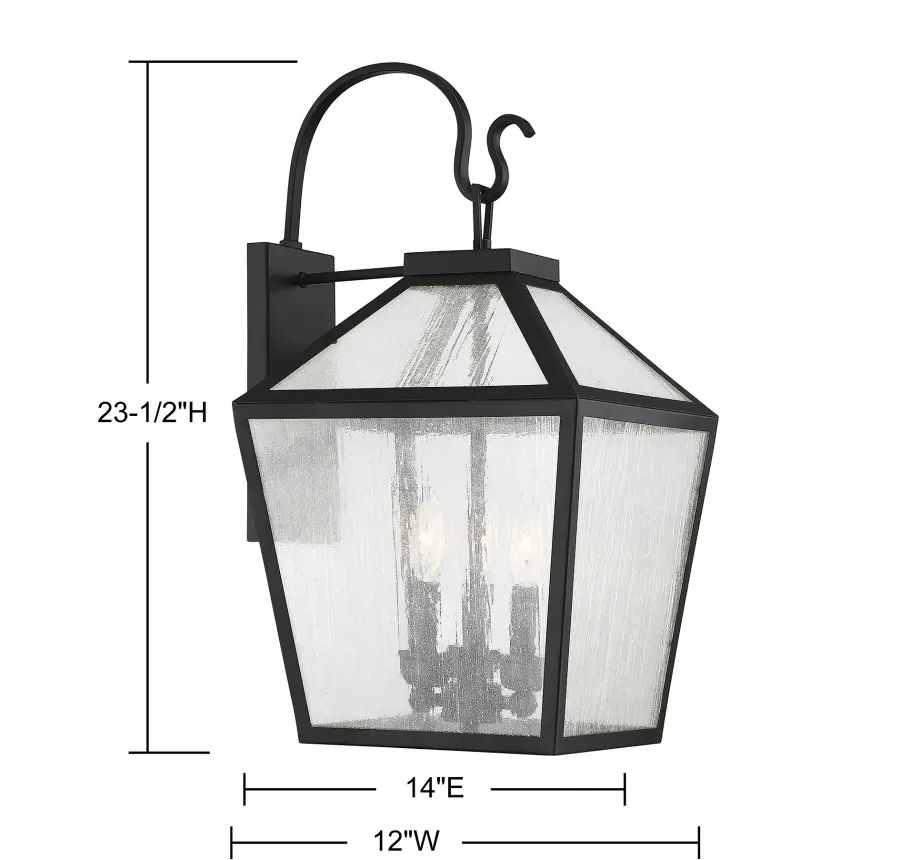Woodstock 3-Light Outdoor Wall Lantern in Black - Image 6