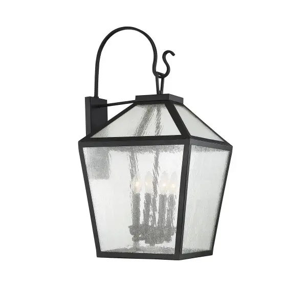 Woodstock 4-Light Outdoor Wall Lantern in Black - Image 1