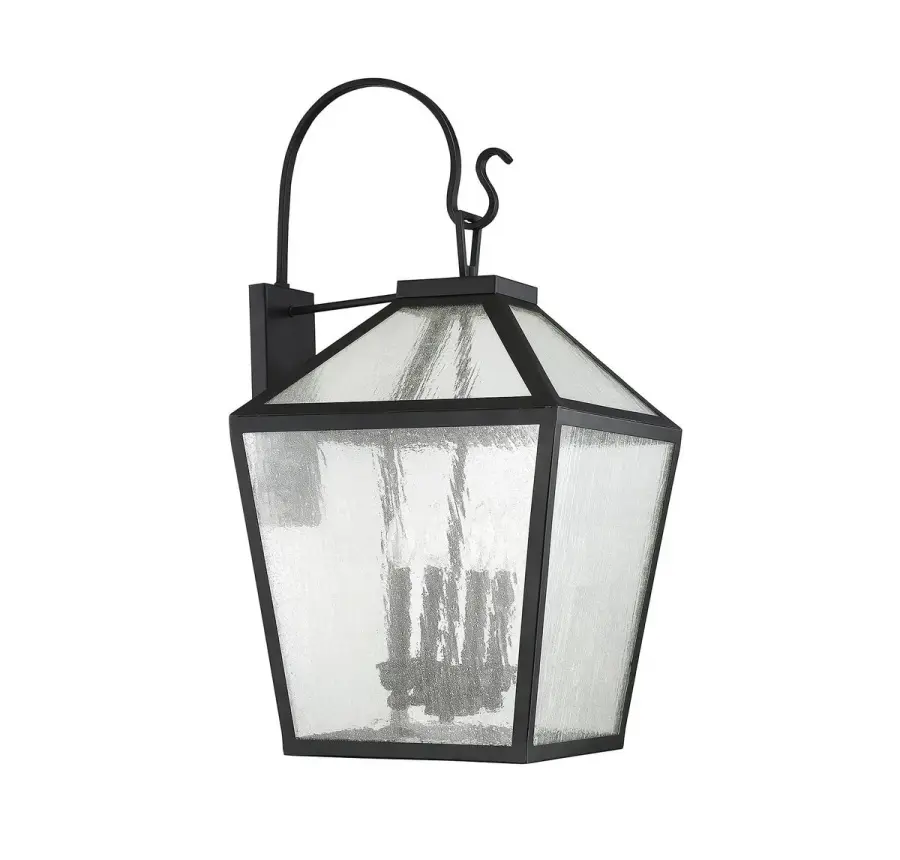 Woodstock 4-Light Outdoor Wall Lantern in Black - Image 5