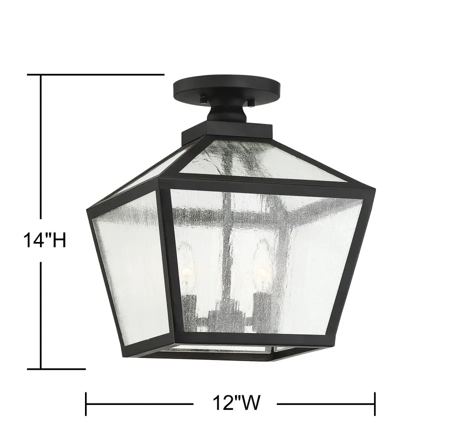 Woodstock 3-Light Outdoor Ceiling Light in Black - Image 7