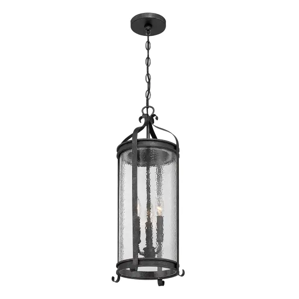 Preston 3-Light Outdoor Hanging Lantern in Iron Oxide - Image 3