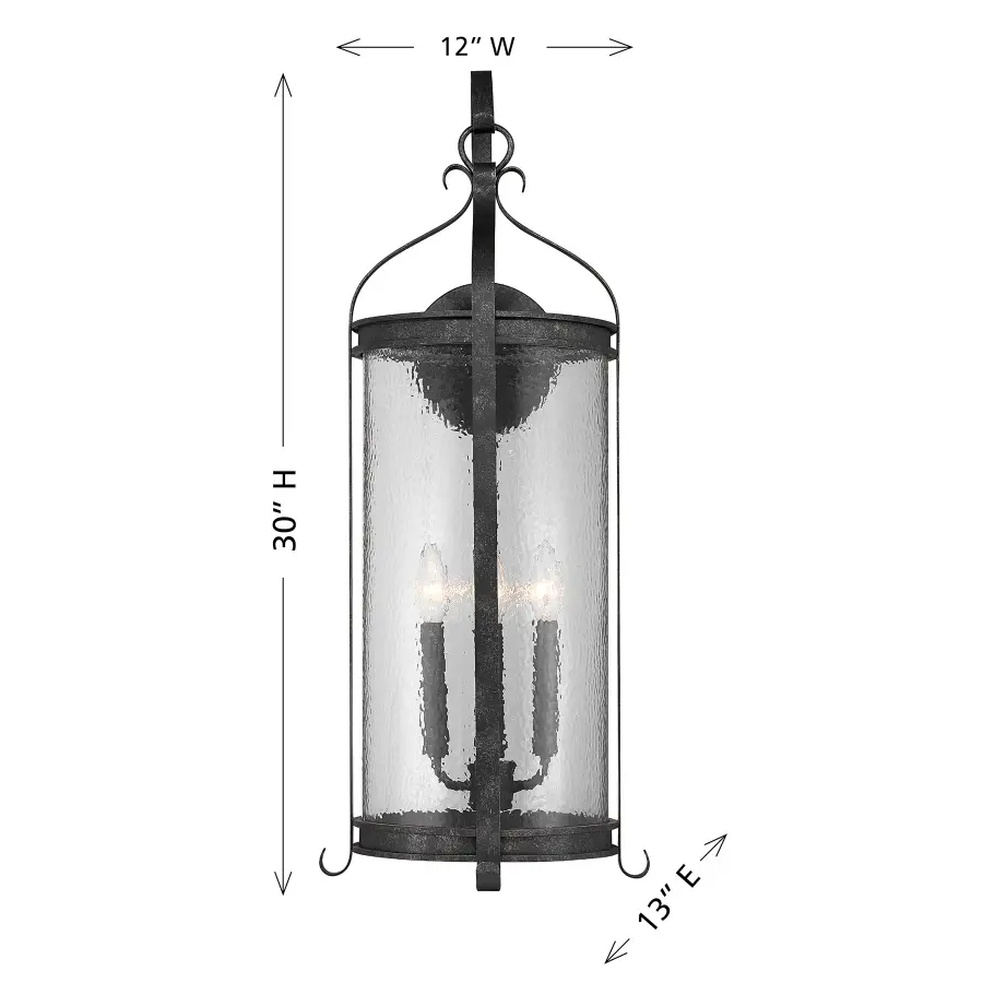 Preston 4-Light Outdoor Wall Lantern in Iron Oxide - Image 6