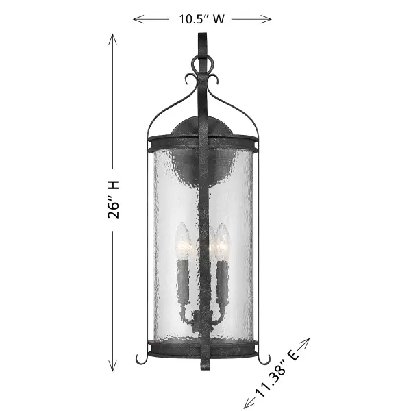 Preston 3-Light Outdoor Wall Lantern in Iron Oxide - Image 6