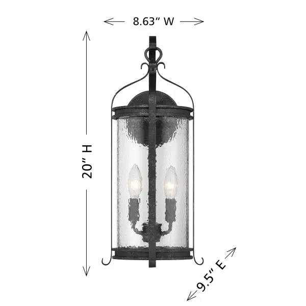 Preston 2-Light Outdoor Wall Lantern in Iron Oxide - Image 6