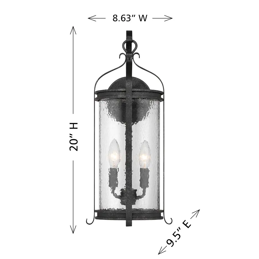 Preston 2-Light Outdoor Wall Lantern in Iron Oxide - Image 6