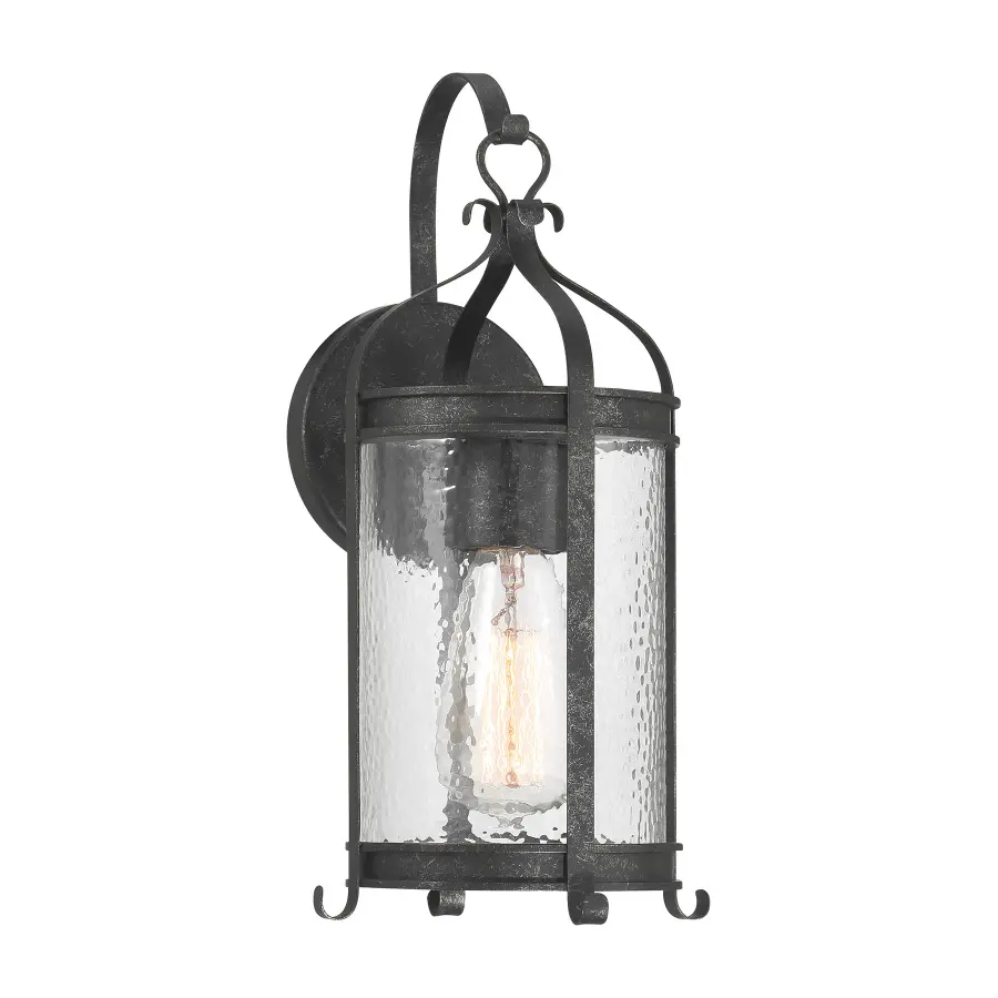 Preston 1-Light Outdoor Wall Lantern in Iron Oxide - Image 1