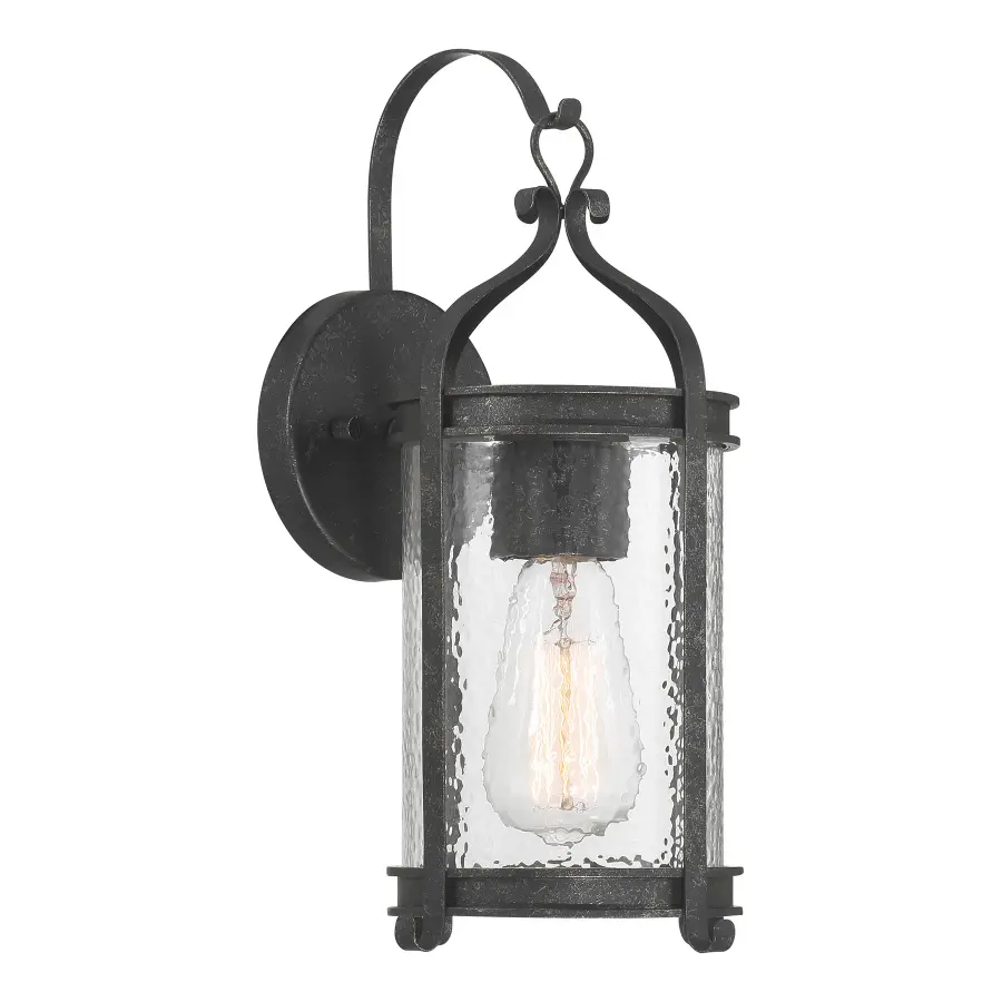 Preston 1-Light Outdoor Wall Lantern in Iron Oxide - Image 4