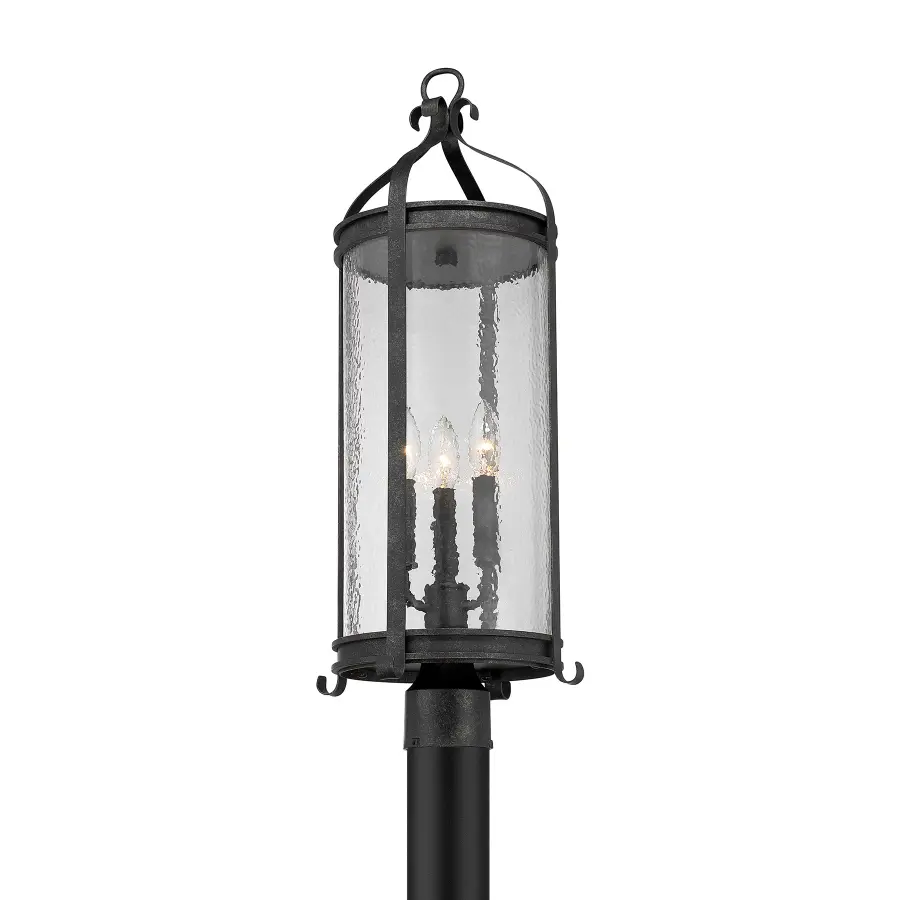 Preston 3-Light Outdoor Post Lantern in Iron Oxide - Image 3