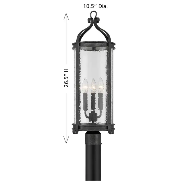Preston 3-Light Outdoor Post Lantern in Iron Oxide - Image 6