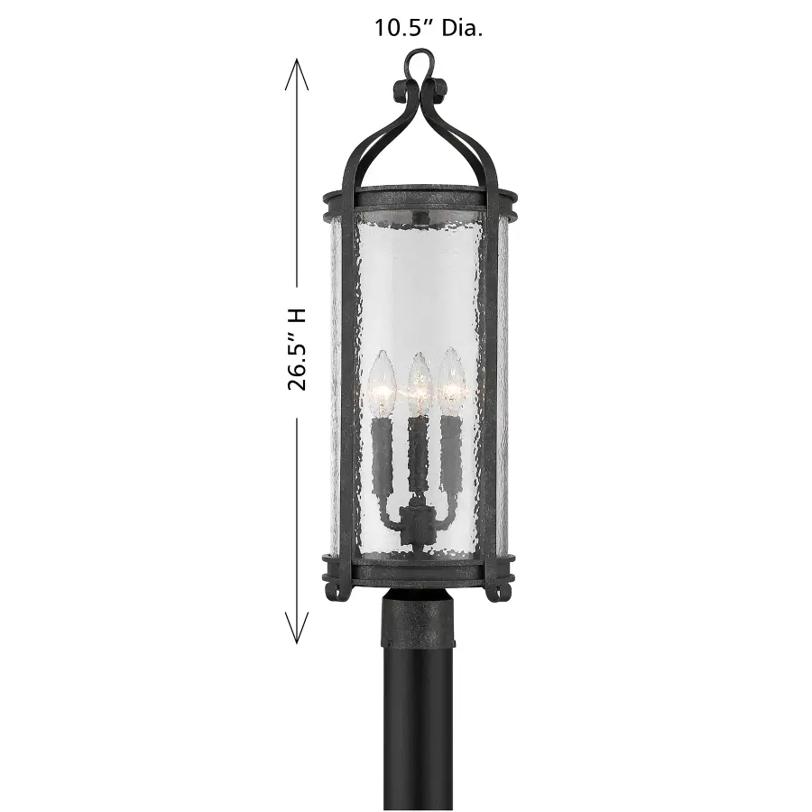 Preston 3-Light Outdoor Post Lantern in Iron Oxide - Image 6
