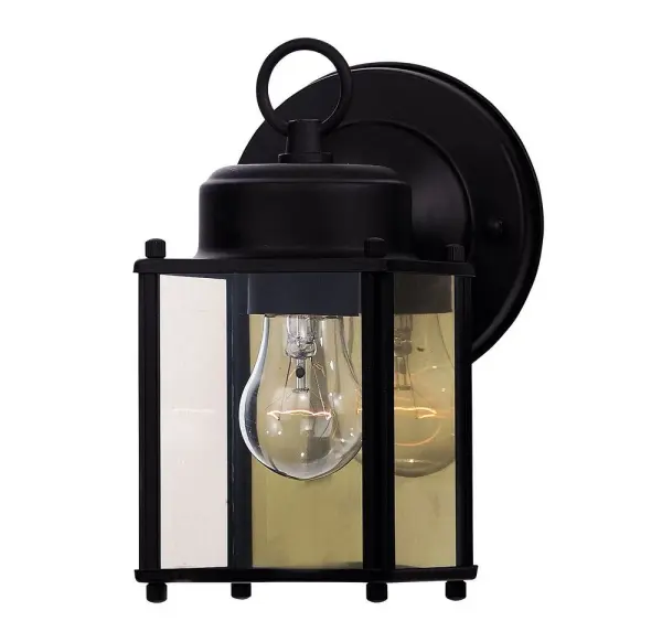 Exterior Collections 1-Light Outdoor Wall Lantern in Black