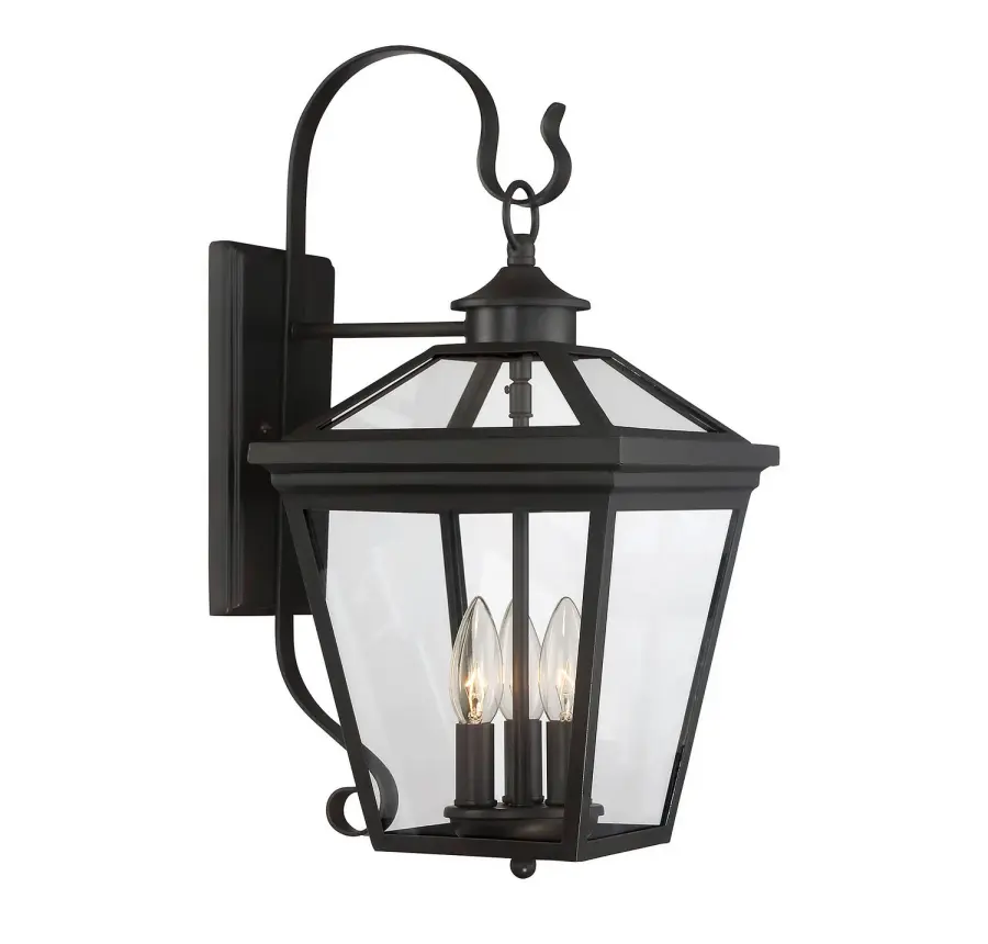 Ellijay Three Light Outdoor Wall Lantern in English Bronze - Image 1