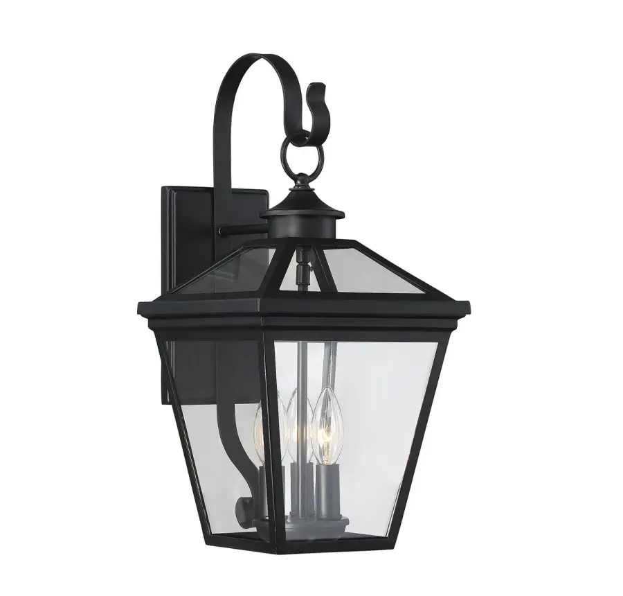 Ellijay 3-Light Outdoor Wall Lantern in Black - Image 1