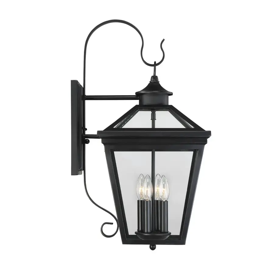 Ellijay 4-Light Outdoor Wall Lantern in Black - Image 4