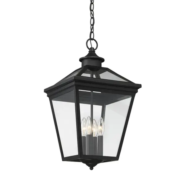 Ellijay 4-Light Outdoor Hanging Lantern in Black - Image 3