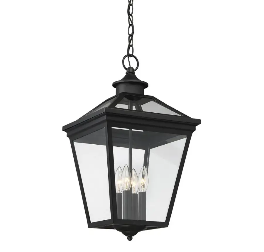 Ellijay 4-Light Outdoor Hanging Lantern in Black - Image 3