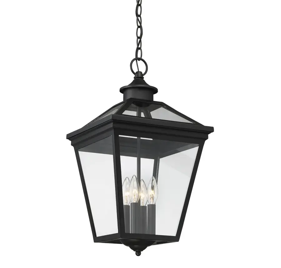 Ellijay 4-Light Outdoor Hanging Lantern in Black - Image 5