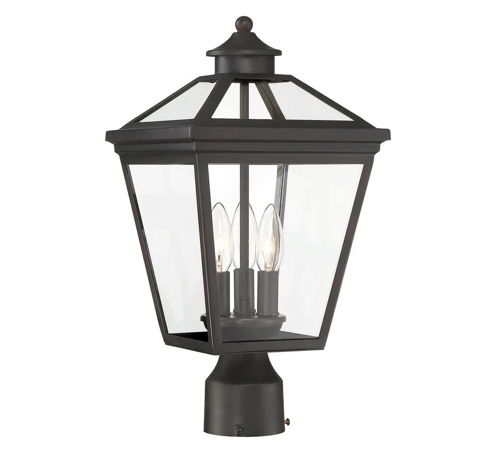 Ellijay Three Light Post Lantern in English Bronze