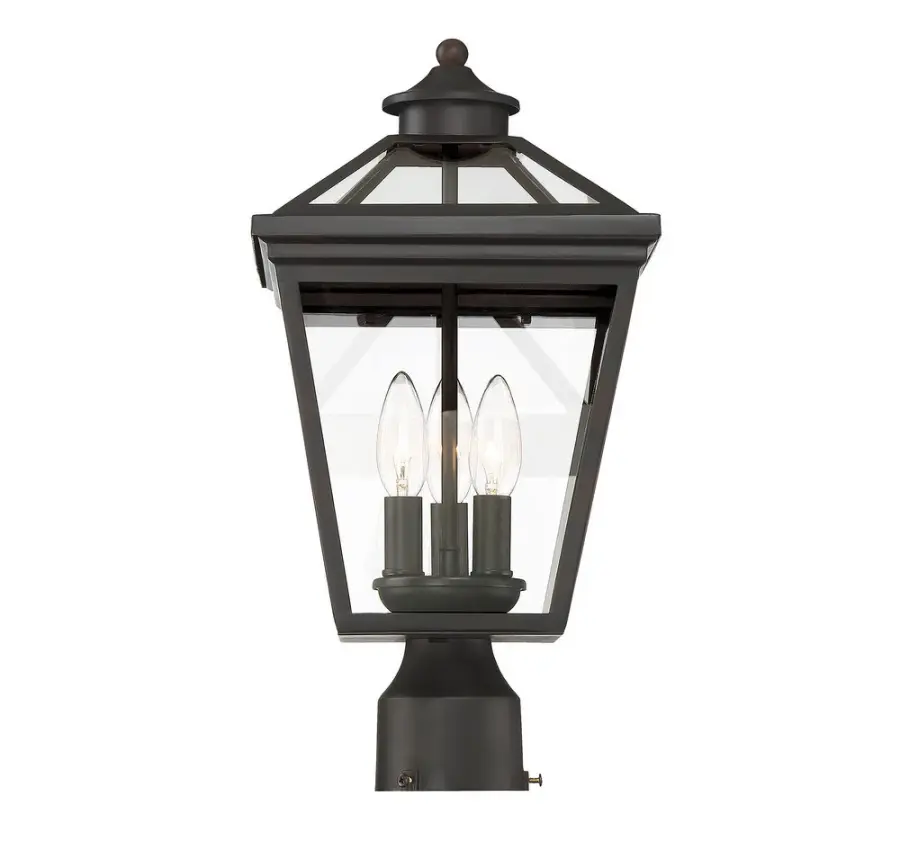 Ellijay 3-Light Outdoor Post Lantern in English Bronze - Image 6