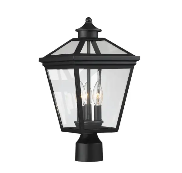 Ellijay 3-Light Outdoor Post Lantern in Black - Image 2