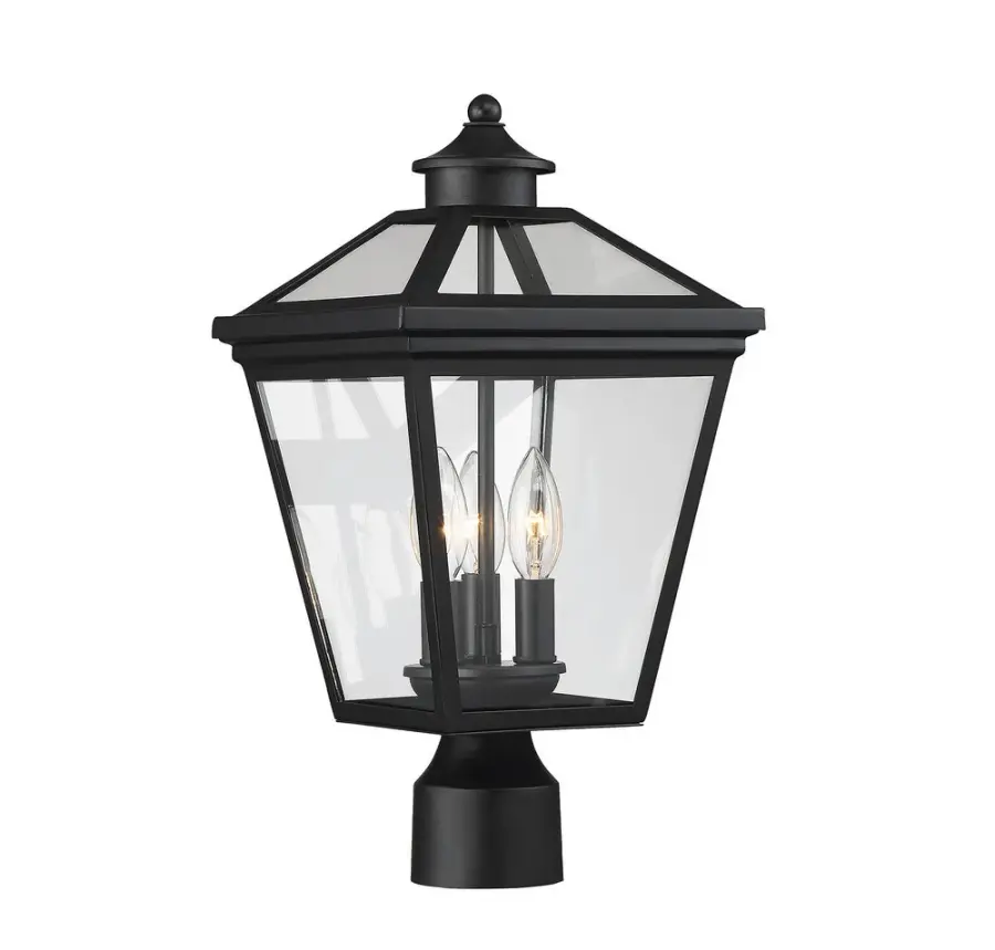 Ellijay 3-Light Outdoor Post Lantern in Black - Image 2