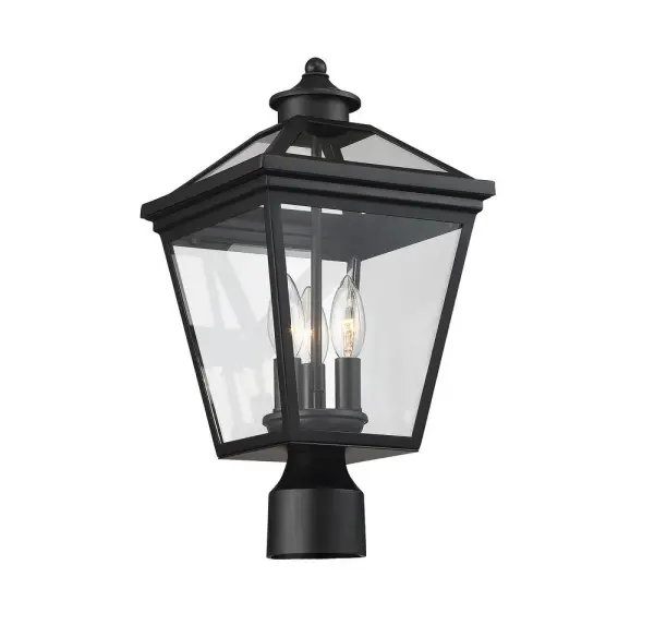 Ellijay 3-Light Outdoor Post Lantern in Black - Image 3