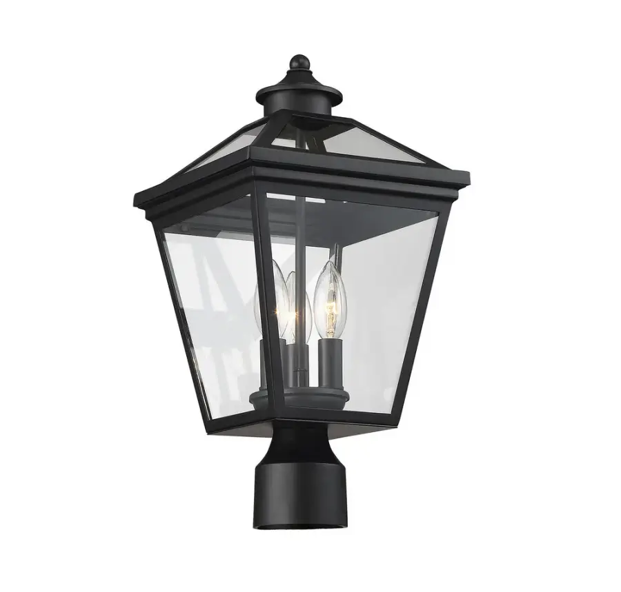 Ellijay 3-Light Outdoor Post Lantern in Black - Image 3