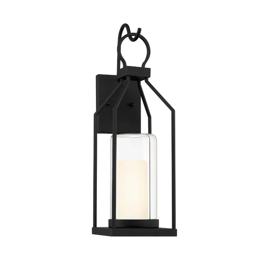 Hamilton 1-Light Outdoor Wall Lantern in Matte Black - Image 1